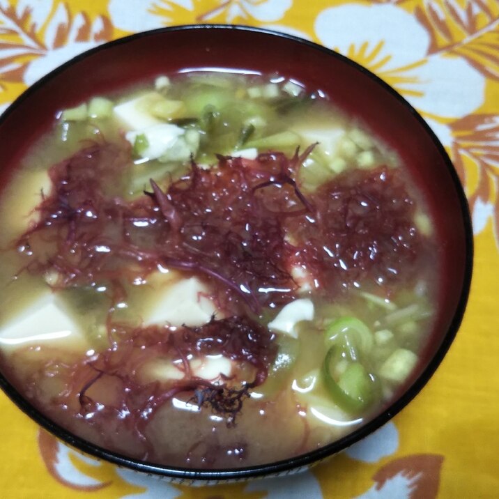 豆腐と茗荷と布海苔の味噌汁☆